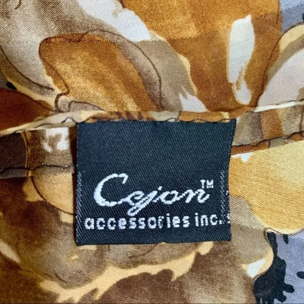 Cejon Gray‎ & Gold 100% Silk Scarf